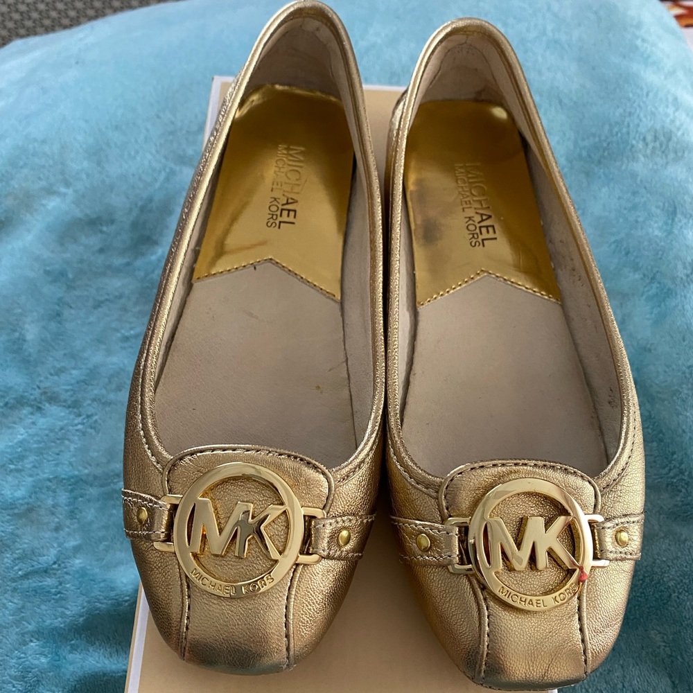 Michael Kors Metallic Pale Gold Fulton Mocs